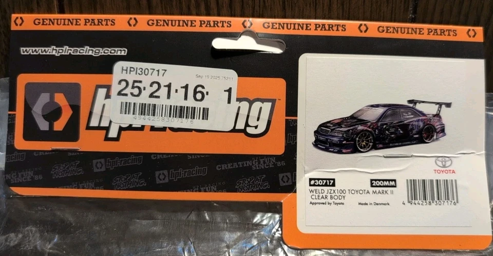 1/10 HPI Weld Jzx100 Mark II Clear Touring Car Body HPI30717  - Image 2 of 4