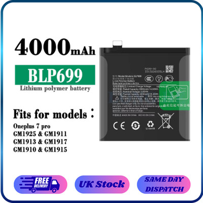Brandneu OnePlus BLP699 Ersatz Akku für One Plus 7 Pro - 4000mAh