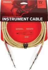D'Addario Guitar Cable - 15ft Instrument Cable - CUSTOM SERIES-TWEED