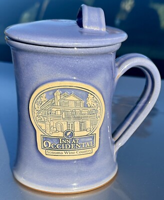 Deneen Pottery 2007 INN AT OCCIDENTAL Sonoma Wine Country Purple Mug Stein W/Lid