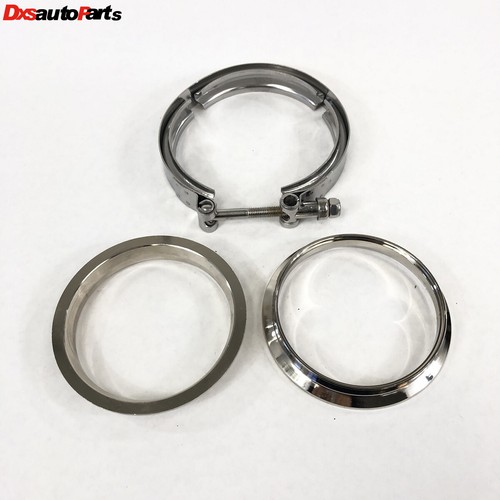 Stainless Steel 4" I.D. V-band Flanges & Clamp Kit for Turbo Header Exhaust - Picture 3 of 8
