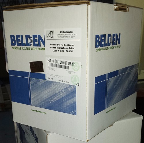 Belden 9451 2-Conductor Paired Microphone Cable - BOX 1,000 ft - BLACK - Picture 3 of 5