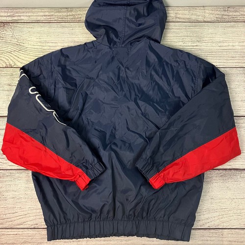 Vintage FILA Navy Blue Spell Out Windbreaker Jacket size YOUTH Large - Picture 7 of 7