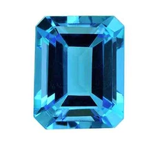 Natural Genuine Swiss Blue Topaz Octagon Faceted Loose Stones (5x3mm - 10x8mm)