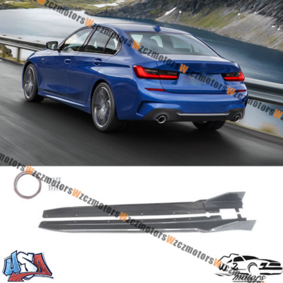 Fits 2019-2025 BMW G20 3 Series M Sport Side Skirts EXtension Carbon Fiber Style