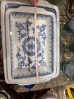 Royal China Serving Dish Rectangle Blue & White W/Handles 7”x 10.75” x 1.5” — photo 3
