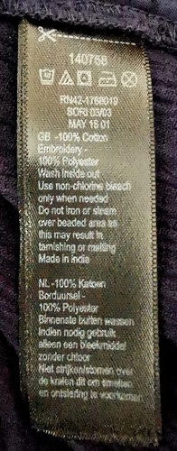 MONSOON Navy 100% Cotton Maxi Dress Size Small Embroidered Indian Mirror Work - Picture 16 of 24