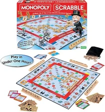 Monopoly Scrabble Board Game - Play in UNDER ONE HOUR - Game Night Kids & Adults