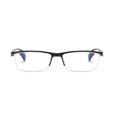 1 PK Mens Half Frame Spring Hinge Reading Glasses Blue Light Blocking Readers