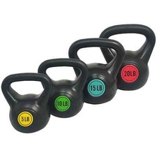 Wide Grip Kettlebell Exercise Fitness Weight Set, 5lb, 10lb, 15lb, 20lb, 3-4Pcs
