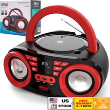 Portable CD Player Bluetooth 50W Max USB AUX Top-Loading AM/FM Radio LED Display