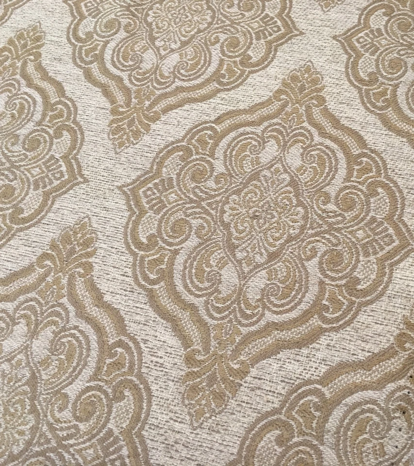 Tela de tapicería medallón damasco tradicional tejida beige Kravet 5 yardas 32533-16 Foto 2 de 3