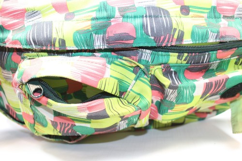 Kavu Rope Bag Sling Backpack Women's Travel Hiking Pack Green Pink Geometric - Picture 10 of 15