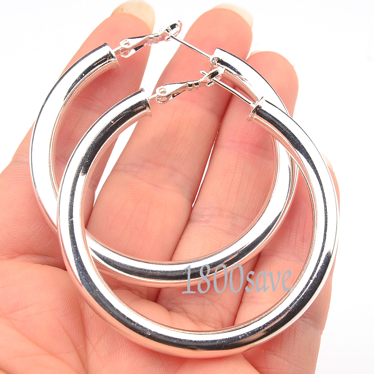 Orecchini Argento Sterling 925 Cerchio Orecchini Cerchio Grande In - Foto 5