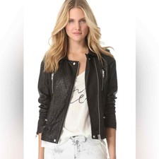 Iro Caelie Black Lamb Leather Biker Jacket Size 6