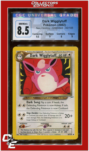 Dark Wigglytuff (Unlimited) graded CGC 8.5 for sale on eBay