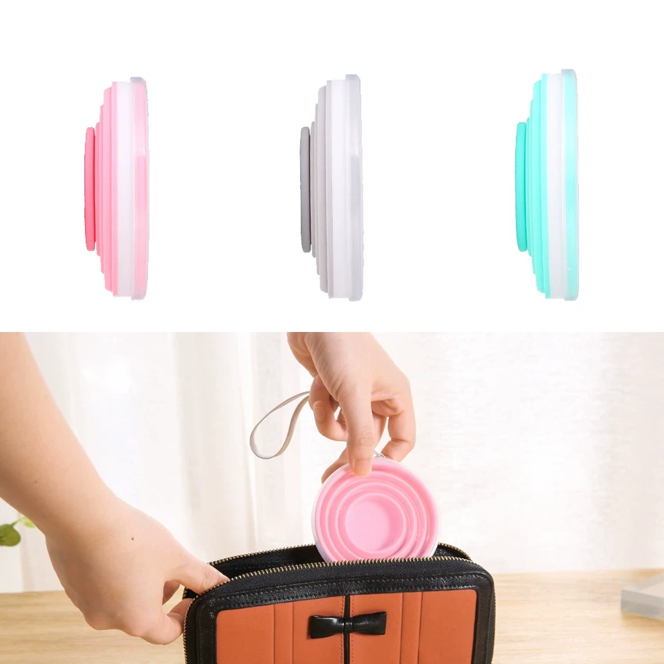 Taza de café plegable de silicona de 200 ml tazas portátiles plegables de viaje reutilizables Foto 4 de 4