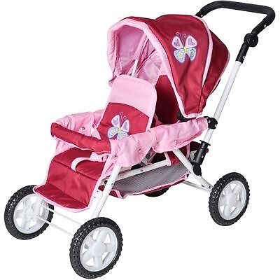 Passeggino per Bambole Gemellare Giocattolo Big Twin Sweet Butterfly 16623  ann