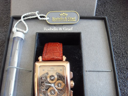 Roebelin&Graef Senator Automatik Uhr , Rose -Gold Farben, Skelett-Uhr Glasboden - Bild 5 von 9