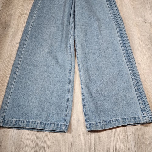 Adidas KSENIASCHNAIDER 3-Stripes Light Wash Blue Jeans Womens 24x29 New IS1699 - Picture 5 of 13