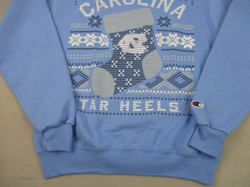 North Carolina Tar Heels Sweatshirt Men Small Blue Xmas Stocking Crew Neck S - Picture 3 of 9