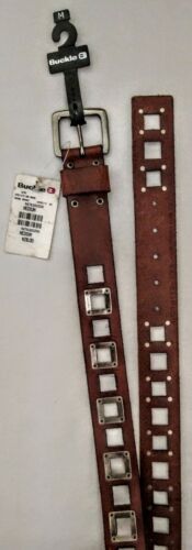 FRYE Brown Leather Double Grommet Belt – Brass Buckle – Made  display picture 1