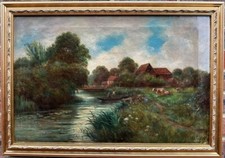 S A Galton (19th / 20th. century): 'Time at Goring', oil on canvas