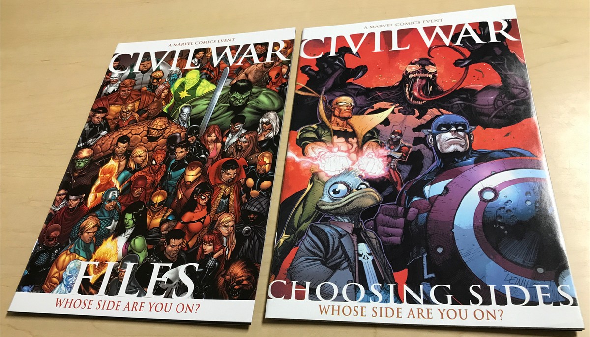 CIVIL WAR CHOOSING SIDES #1 & FILES (9.6+) AVENGERS/MARVEL COMICS