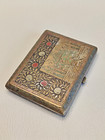 Brass Color Cigarette Case Old Vintage Rare Taj Mahal Carved On Both Sides