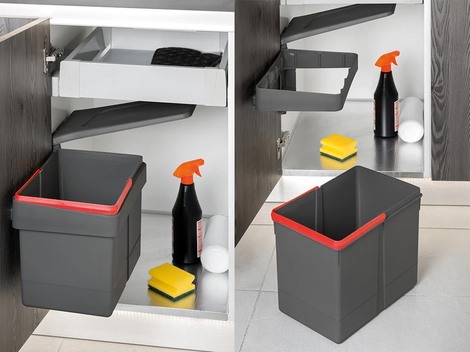 Door Mounted Waste Bin Swing Out - Min 450 mm Cabinet - 15l Container - Image 3 of 4