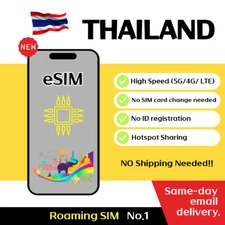 Thailand Travel eSIM - 15GB / 7Days , Unlimited / 10Days,