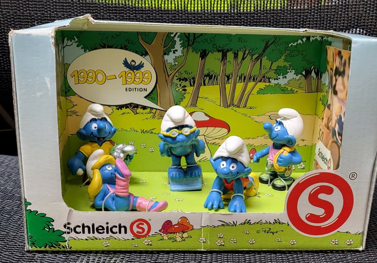 Schleich Smurfs Decade Set of 5 Smurf Figurines 1990-1999