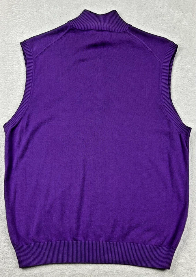 Johnston & Murphy Hombres L Púrpura 1/4 Cremallera Algodón Pima Golf Suéter Chaleco Grandpacore Foto 2 de 4