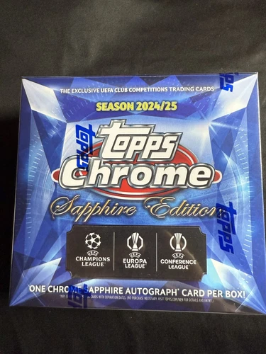 2024-25 Topps Chrome Sapphire UEFA Club Competitions UCC NEW Sealed Hobby Box