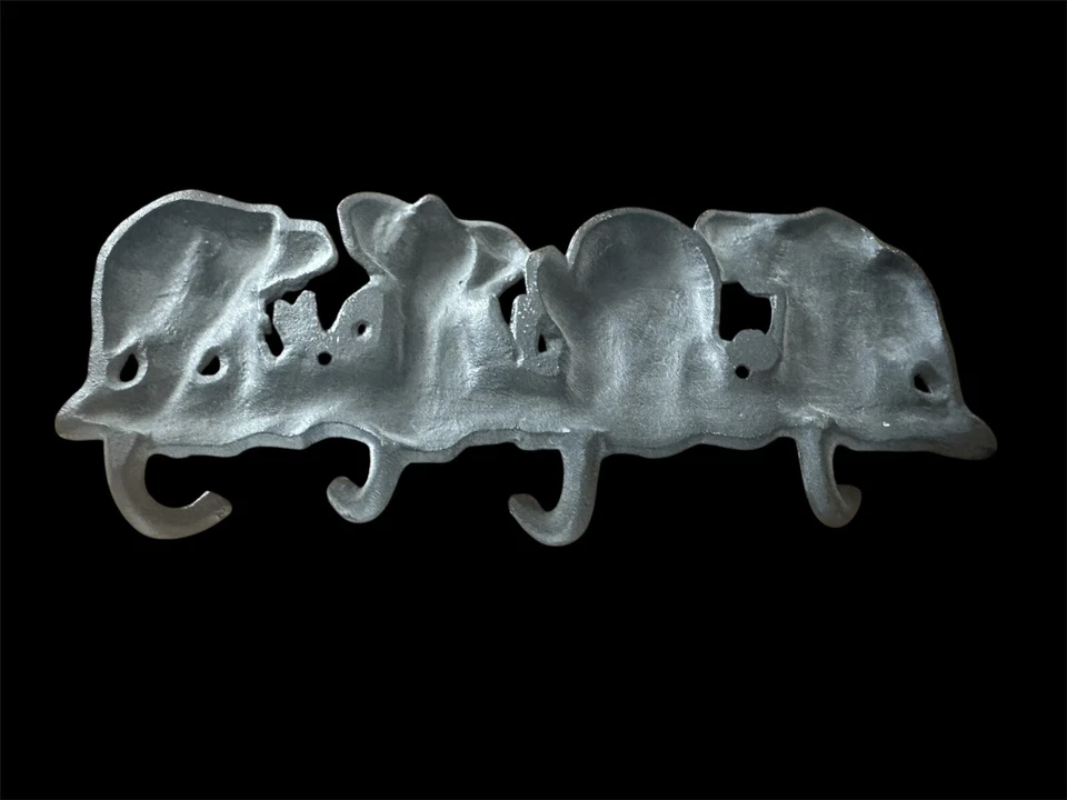 铸铁大象墙4钩棕色野生动物园后备箱外套毛巾钥匙家用旅馆  — 第 2/4 张图片