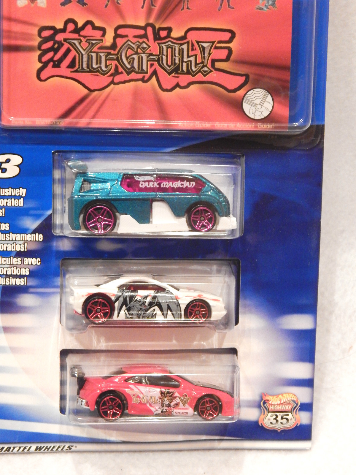 YuGiOh Hot Wheels 3PACK W/Collector Guide Mint in Package *2002