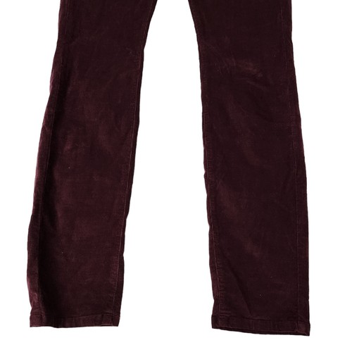 Pantaloni Max Mara Weekend 6 leggings elasticizzati in velluto a coste bordeaux vestibilità farfalla - Foto 4 di 14