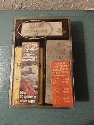 Vintage Smith's Sharpening Kit SK1-Hard & Soft Arkansas Stones W