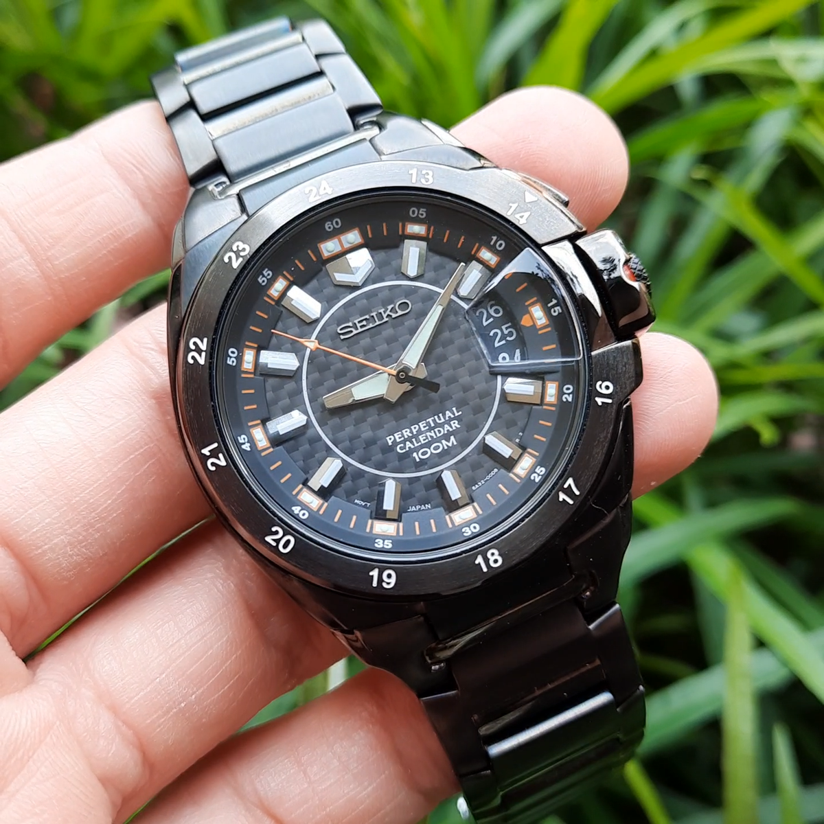 希少!  SEIKO PERPETUAL CALENDER 100M 腕時計 SEIKO Perpetual Calendar 100M Herrrenuhr, blaues Zifferblatt