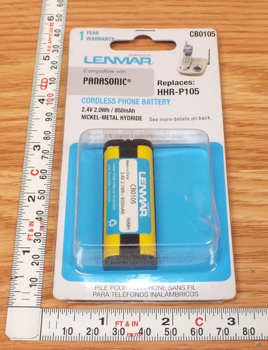 Batteria Lenmar NOS Per Telefono Cordless, Modello Compatibile Vario, Ricambio Originale