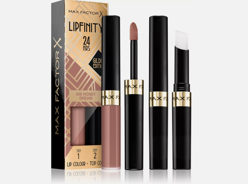 Color de labios y capa superior Max Factor Lipfinity edición dorada 008 Honey Dream EN CAJA - Imagen 4 de 15