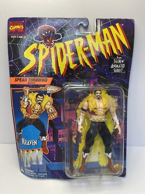 Vintage 1994 Marvel Spider-Man KRAVEN Villain Animated Series Figure Toy Biz New