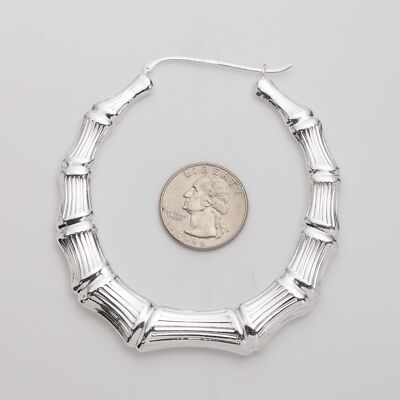 ＊Sterling Silver Bamboo Pierced Earrings Amazon.com: Jewelryweb - 925 Sterling Silver Rhodium-plated