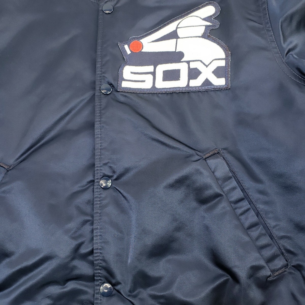 Vintage 80s Starter Chicago White Sox Blue Satin Jacket Medium