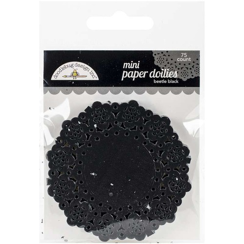 Doodlebug Mini Doilies 3" 75/Pkg Beetle Black - Picture 2 of 2