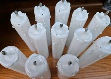 RARE Set of 12 Victorian Glass Gas Light Fitting Sleeves Candles 15cm x 3cm