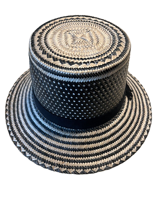 Yosuzi Venezuala Genuine Handwoven Black Natural Straw Hat M  display picture 1