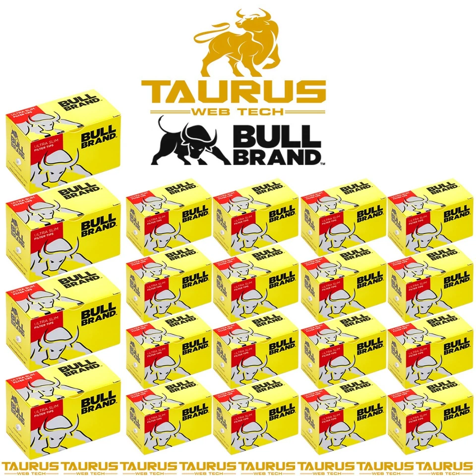 3200x BULL BRAND ULTRA SLIM Filter Tips Cigarette Tobacco Rolling Smoking RED UK