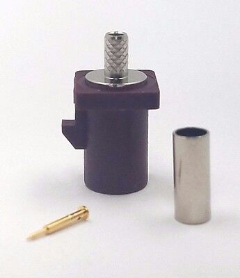 10pcs Auto Fakra Straight Plug Crimp RG174 Code D Bordeaux GSM Cellular phone