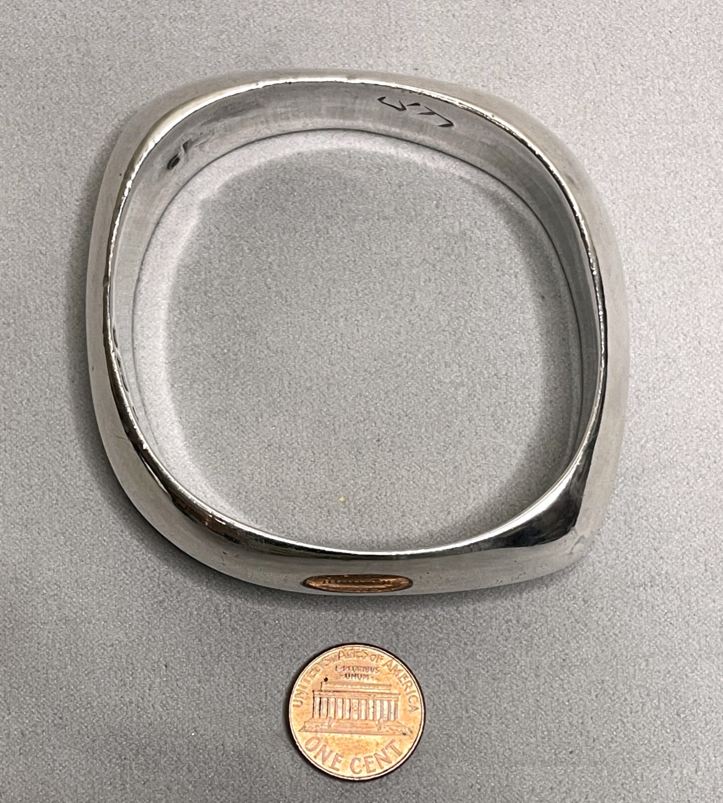 Designer Modern Solid Sterling Silver Signed Bang… - image 3